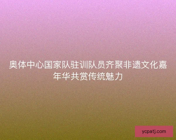 奥体中心国家队驻训队员齐聚非遗文化嘉年华共赏传统魅力